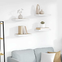 vidaXL Svävande vägghyllor 4 st ek och vit 50x23x3,8 cm MDF