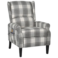 vidaXL Massagefåtölj vit grå tyg