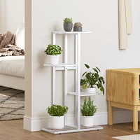 vidaXL Växtställ med 4 hyllor 43x22x76 cm vit metall