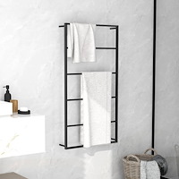 vidaXL Handdukshängare svart 60x10x116 cm stål