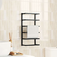 vidaXL Handdukshängare svart 24x12x48 cm stål