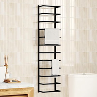 vidaXL Handdukshängare svart 24x12x96 cm stål