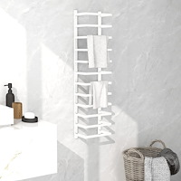 vidaXL Handdukshängare vit 24x12x96 cm stål