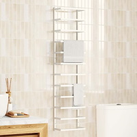 vidaXL Handdukshängare vit 24x12x96 cm stål