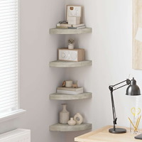 vidaXL Svävande hörnhyllor 4 st betonggrå 25x25x3,8 cm MDF