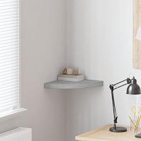 vidaXL Svävande hörnhylla betonggrå 35x35x3,8 cm MDF