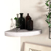 vidaXL Svävande hörnhylla betonggrå 35x35x3,8 cm MDF