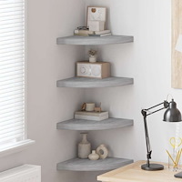 vidaXL Svävande hörnhyllor 4 st betonggrå 35x35x3,8 cm MDF