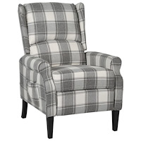 vidaXL Reclinerfåtölj vit/grå tyg