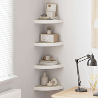 vidaXL Svävande hörnhyllor 4 st ek och vit 25x25x3,8 cm MDF