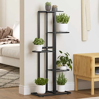 vidaXL Växtställ med 5 hyllor 43x22x98 cm svart metall