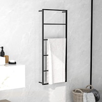 vidaXL Handdukshängare svart 45x10x115 cm stål