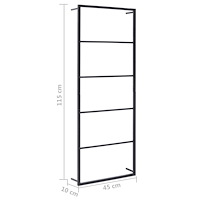 vidaXL Handdukshängare svart 45x10x115 cm stål