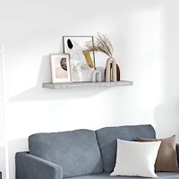 vidaXL Svävande vägghylla betonggrå 80x23,5x3,8 cm MDF