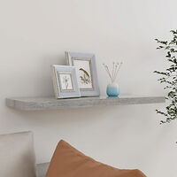 vidaXL Svävande vägghylla betonggrå 80x23,5x3,8 cm MDF