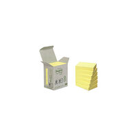 Post-it Notes POST-IT 100% recy 38x51mm gul 6/fp