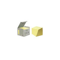 Post-it Notes POST-IT 100% recy 76x76mm gul 6/fp