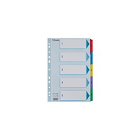 ESSELTE Kartongregister m. plastfl. A4 1-5 färg