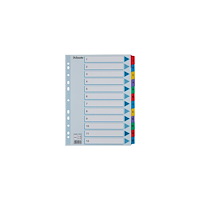 ESSELTE Kartongregister m. plastfl. A4 1-12 färg
