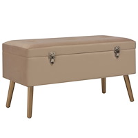 vidaXL Bänk med förvaringsutrymme 80 cm beige sammet