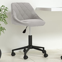 vidaXL Snurrbar kontorsstol ljusgrå sammet