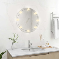 vidaXL Väggspegel med LED-belysning rund