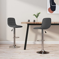 vidaXL Barstolar 2 st mörkgrå tyg