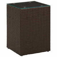 vidaXL Sidobord med glasskiva brun 35x35x52 cm konstrotting