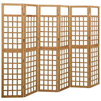 vidaXL Rumsavdelare/Spaljé 6 paneler massiv gran 242,5x180 cm