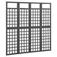 vidaXL Rumsavdelare/Spaljé 4 paneler massiv gran svart 161x180 cm