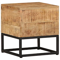 vidaXL Sidobord 30x30x33 cm grovt mangoträ