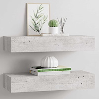 vidaXL Vägglådor betonggrå 2 st 60x23,5x10 cm MDF
