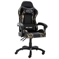 vidaXL Gamingstol svart och kamouflage konstläder