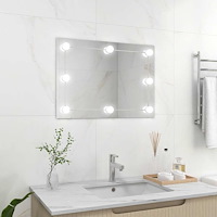 vidaXL Väggspegel utan ram LED-belysning rektangulär