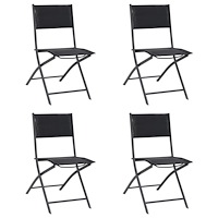 vidaXL Hopfällbara trädgårdsstolar 4 st stål och textilen