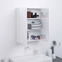vidaXL Spegelskåp för badrum vit glänsande 60x15x75 cm MDF