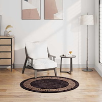 vidaXL Matta tvättbar φ120 cm svart och guld