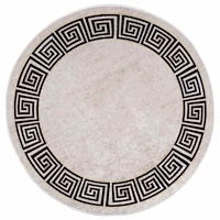 vidaXL Matta tvättbar φ120 cm ljusbeige halkfri