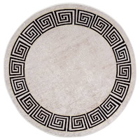 vidaXL Matta tvättbar φ120 cm ljusbeige halkfri