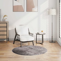 vidaXL Matta tvättbar φ120 cm grå