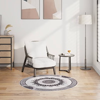 vidaXL Matta tvättbar φ120 cm flerfärgad halkfri