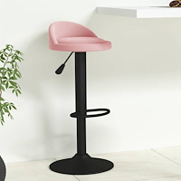 vidaXL Barstol rosa sammet