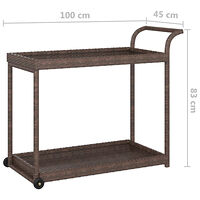 vidaXL Serveringsvagn brun 100x45x83 cm konstrotting