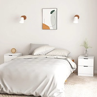 vidaXL Sängbord 2 st vit 40x40x50 cm konstruerat trä
