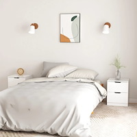 vidaXL Sängbord 2 st vit högglans 40x40x50 cm konstruerat trä