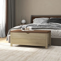 vidaXL Förvaringsbänk med dyna sonoma-ek 105x40x45 cm konstruerat trä