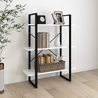 vidaXL Bokhylla vit 80x30x105 cm konstruerat trä