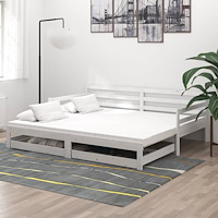 vidaXL Dagbädd utdragbar 2x(90x200) cm vit massiv furu
