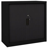 vidaXL Skåp med skjutdörr svart 90x40x90 cm stål