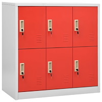 vidaXL Förvaringsskåp ljusgrå och röd 90x45x92,5 cm stål